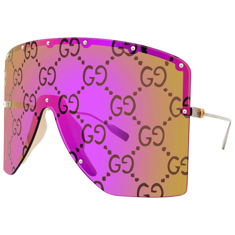 Gucci Pink Mirror Shield Unisex Sunglasses